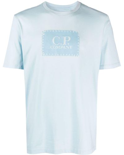 C.P. Company 30/1 T-Shirt mit Logo-Print - Blau