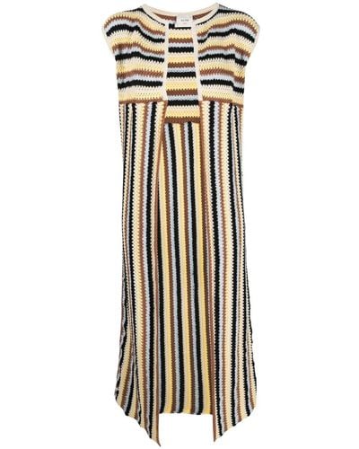 Alysi Stripe-pattern Knitted Gilet - Brown