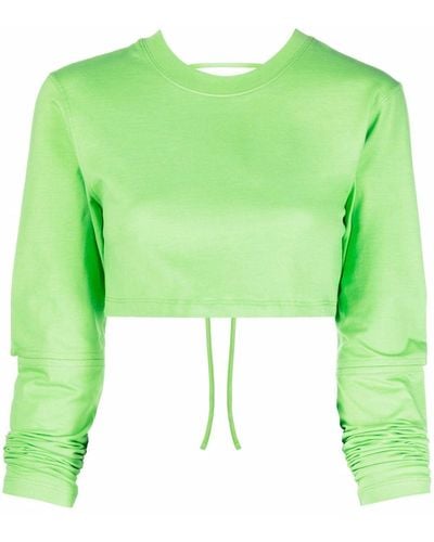 Jacquemus Green Cropped Long-sleeve Top