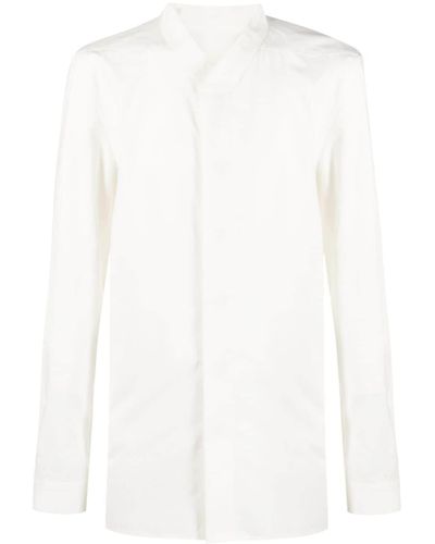 Rick Owens Concealed-fastening V-neck Shirt - White