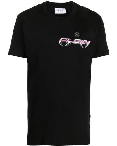 Philipp Plein Chrome T-Shirt mit rundem Ausschnitt - Schwarz