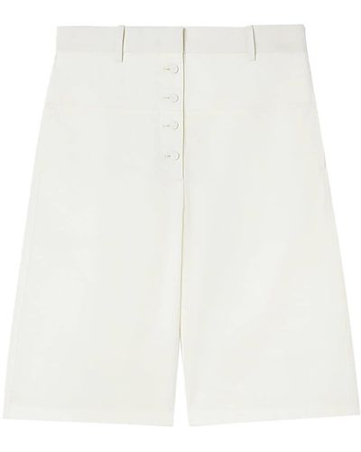 Jil Sander Cotton-silk Tailored Bermuda Shorts - White