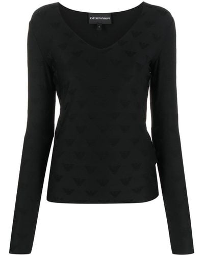 Emporio Armani ロゴ Tシャツ - ブラック