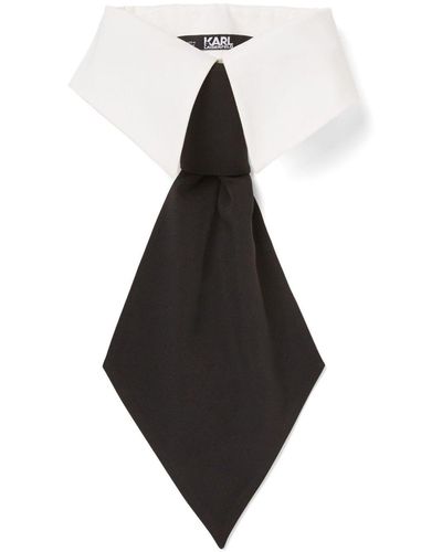 Karl Lagerfeld Corbata de algodón - Negro