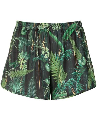 Lygia & Nanny Lee Leaf-print Mini Shorts - Green