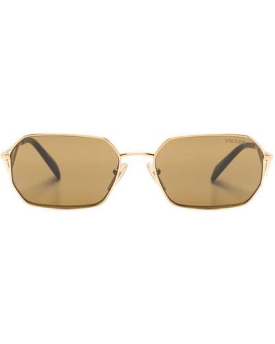 Prada 0pr A51s Hexagonal-frame Sunglasses - Natural