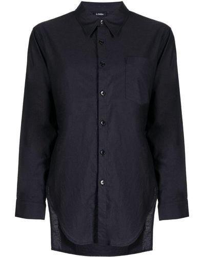 Yohji Yamamoto Long-sleeve Cotton Shirt - Blue