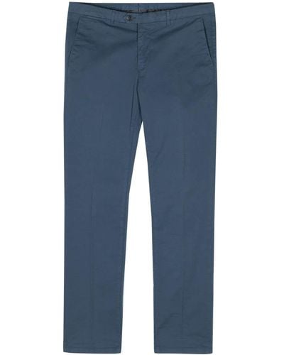 Corneliani Pantalones chinos ajustados de talle medio - Azul