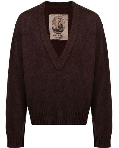 Ziggy Chen V-neck Cashmere Sweater - Brown