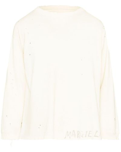 Maison Margiela Pullover mit Handschrift - Weiß