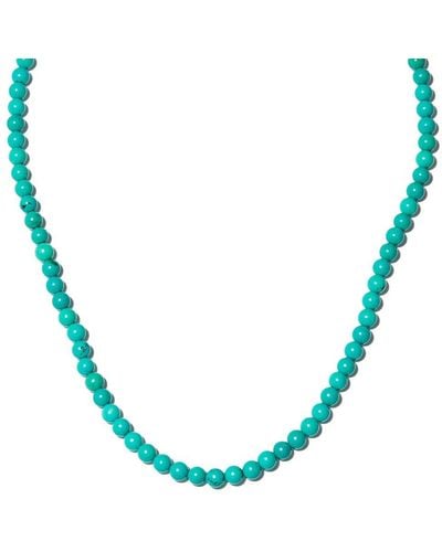 Mateo 14kt Yellow Gold Turquoise Beaded Necklace - Metallic