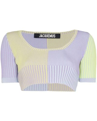 Jacquemus La Maille Yauco Ribbed Cropped Top - Multicolour
