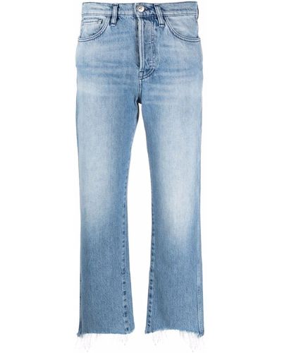 3x1 Halbhohe Cropped-Jeans - Blau