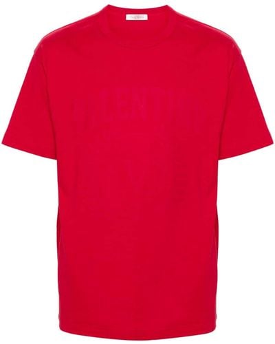 Valentino Garavani Katoenen T-shirt Met Logoprint - Rood