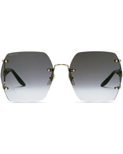 Gucci Geometrische Zonnebril - Zwart