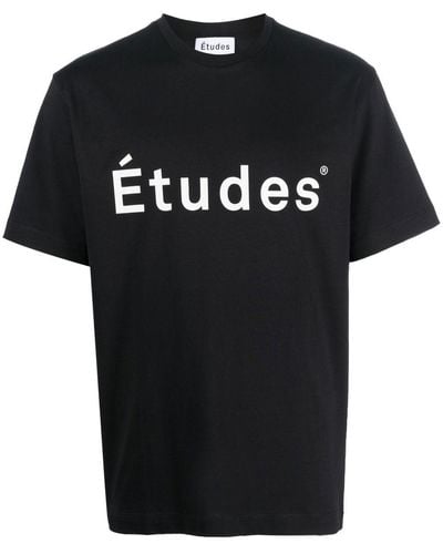 Etudes Studio T-shirt en coton biologique à logo imprimé - Noir