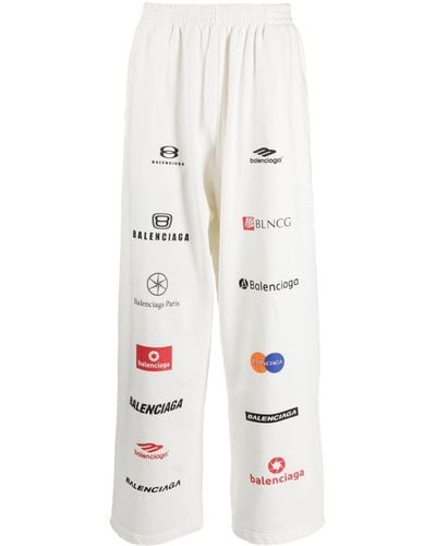Balenciaga Top League Cotton Track Pants - White