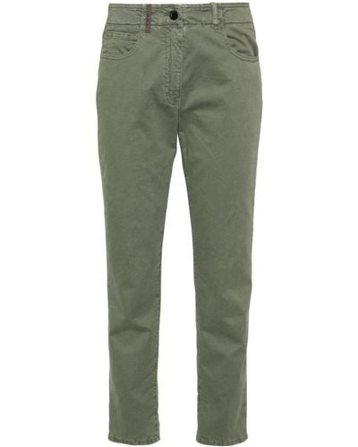 Peserico High-waist Slim-cut Trousers - Green