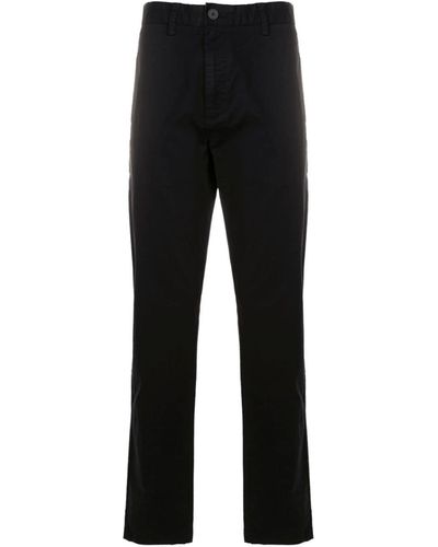 HUGO Garment-dyed Mid-rise Slim-fit Trousers - Black