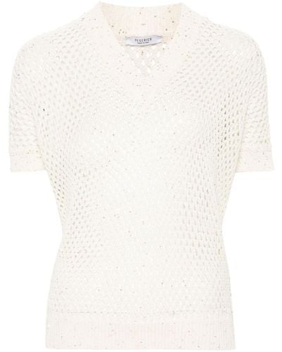 Peserico Haut en maille à sequins - Blanc