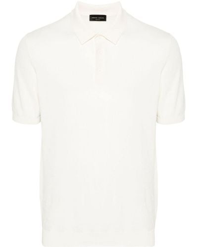 Roberto Collina Fine-knit Polo Shirt - White