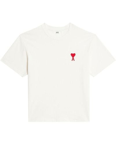 Ami Paris Camiseta con logo bordado - Blanco