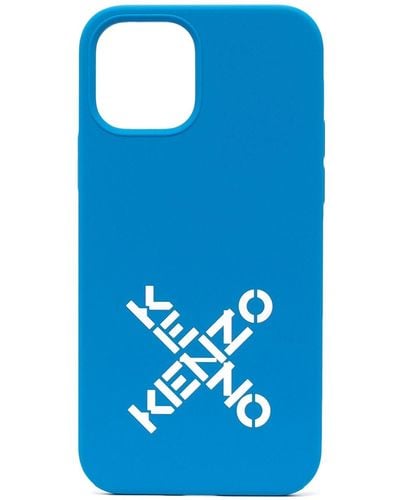KENZO Coque d'iPhone 12/12 Pro à logo imprimé - Bleu