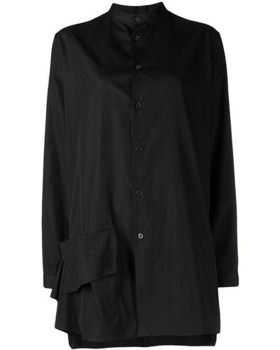 Y's Yohji Yamamoto High-neck Button-up Shirt - Black