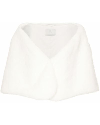 Unreal Fur Capa Yasmine corta con diseño cruzado - Blanco