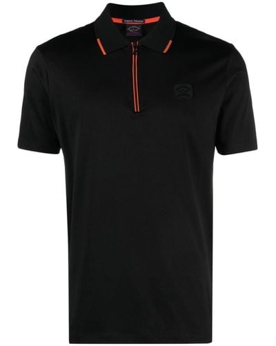 Paul & Shark Short-sleeve Cotton Polo Shirt - Black