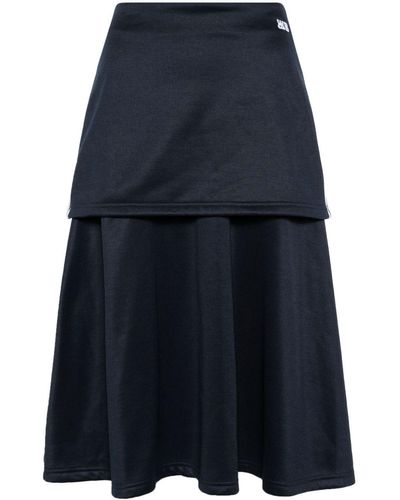 Wales Bonner Mantra Tiered Skirt - Blue