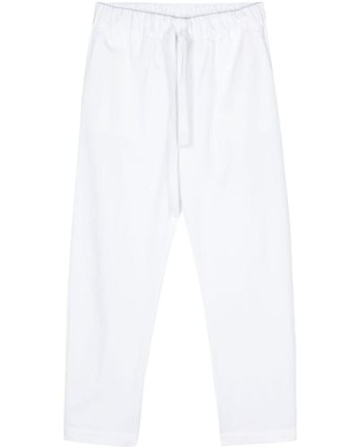 Semicouture Pantalon fuselé à plis marqués - Blanc