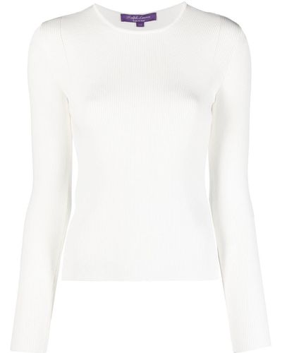 Ralph Lauren Collection Long-sleeve Crew-neck Sweater - White