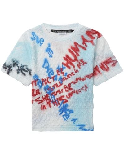 ANDERSSON BELL Camiseta Essential Jenny con estampado de grafiti - Azul
