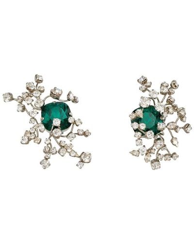 Saint Laurent Constellation Crystal-embellished Earrings - Metallic