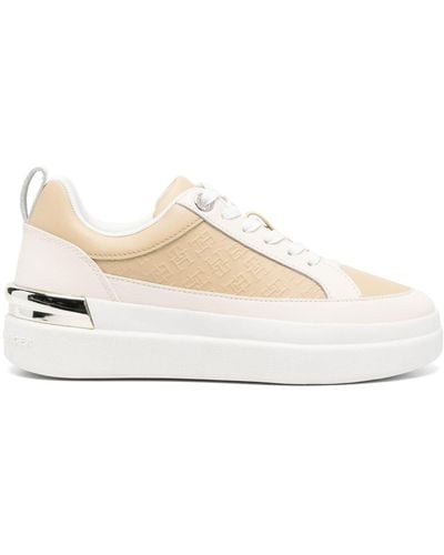 Tommy Hilfiger Embossed-logo Leather Trainers - White