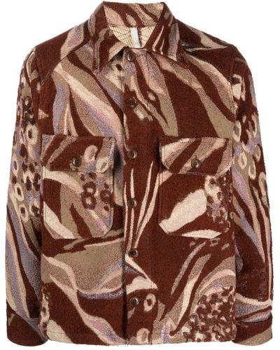 sunflower Shirtjack Met Dierenprint - Bruin