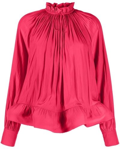 Lanvin Bluse mit gerafftem Kragen - Pink