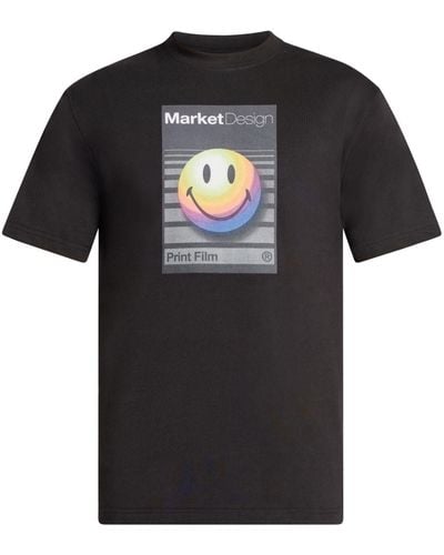 Market T-Shirt mit grafischem Print - Schwarz