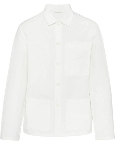 Prada Einreihige Hemdjacke - Weiß