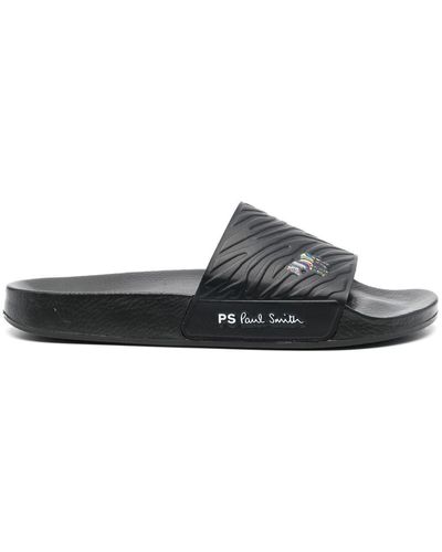 Paul Smith Slippers Met Zebra Logo - Zwart