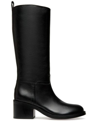 Bally Peggy Leather Knee-high Boots - Black