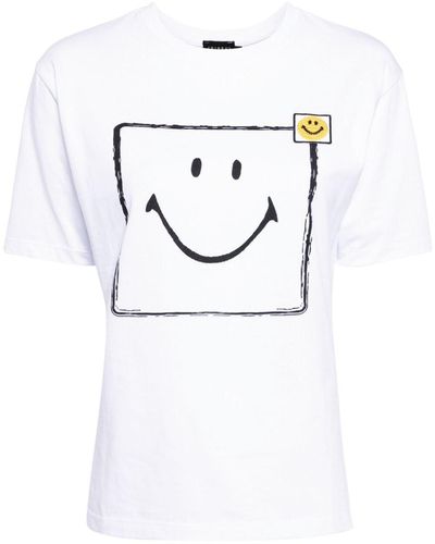 Joshua Sanders Square Smiley Face-print T-shirt - Grey