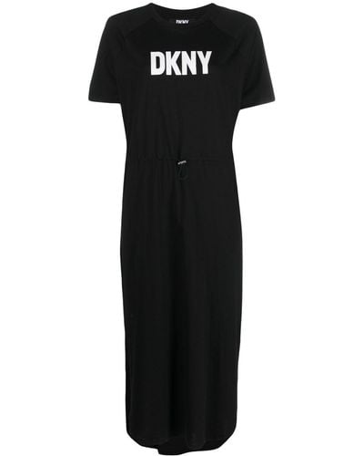 DKNY Floral-print Sleeveless Dress - Black