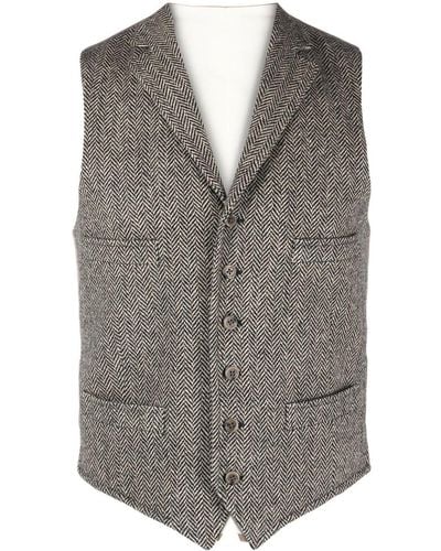 Polo Ralph Lauren Herringbone V-neck Waistcoat - Gray