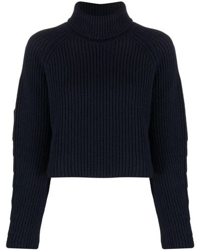 Societe Anonyme Ribbed-knit Roll-neck Jumper - Blue