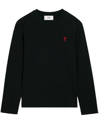 Ami Paris Ami De Coeur Cotton Sweatshirt - Black