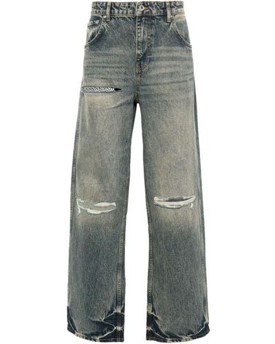 Represent Halbhohe R3D Destroyer Jeans mit lockerem Schnitt - Blau