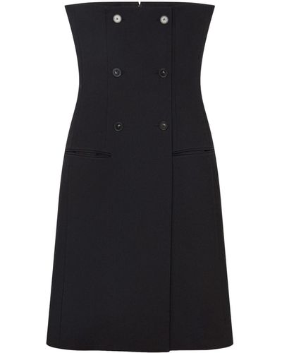 Stella McCartney Vestido tipo bustier con doble botonadura - Negro