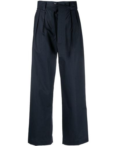 Woolrich Pantalon ample à détail de laçage - Bleu